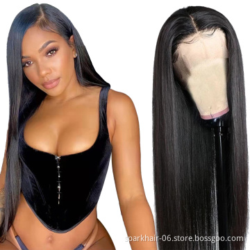 SPARK 30 32 34 36 inch Human Lace Frontal Wig Vendors Straight Virgin Brazilian Lace Front Human Hair Wigs For Black Women